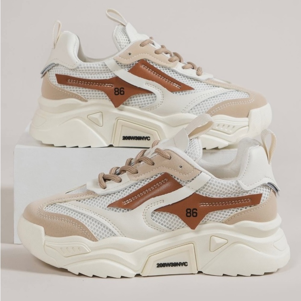 neutral tone chunky sneakers